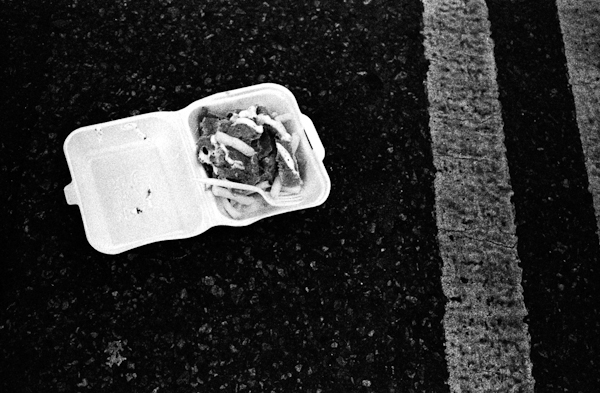 food on the pavement